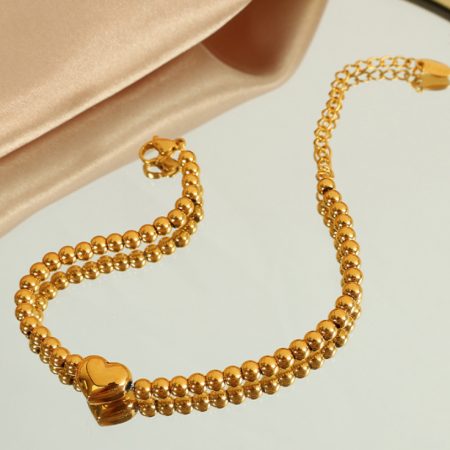 Retro Hart Goudkleur Dames Kralen Armbanden