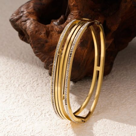 Roestvrij Staal Goudkleurige mooie Dames Bangle