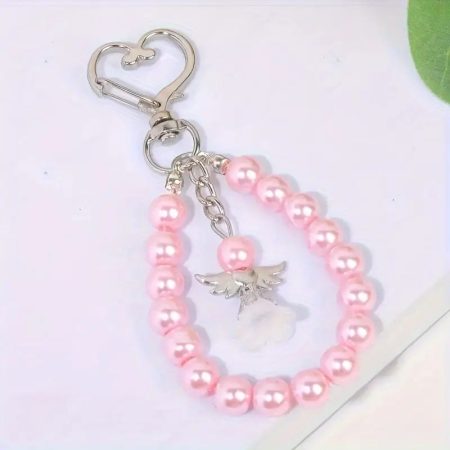 Beschermengel Kralen Acryl Sleutelhanger - met Ring Gesp