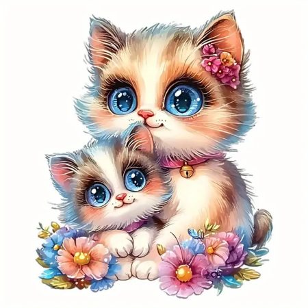 Heat-Transfer - Leuke moeder en baby kat - maak je eigen product