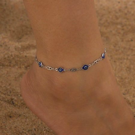 Minimalistische - Zilverkleurige - Duivelsoog - Enkelbandje