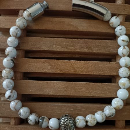 Kralen armband hand gemaakt met Boeddha - tijgeroog kralen