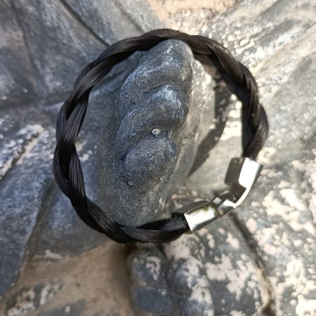 Paardenhaar armband normaal gevlochten- zwart