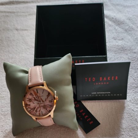 Ted Baker Florail Dia leren roze dames horloge -Mooi