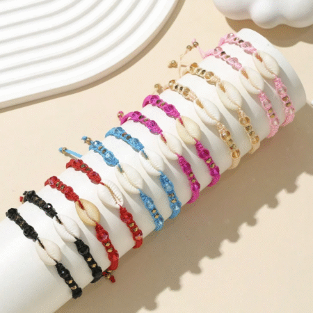 Modieuze Charm Resin Seashell & Rice Pearl geweven - Unisex