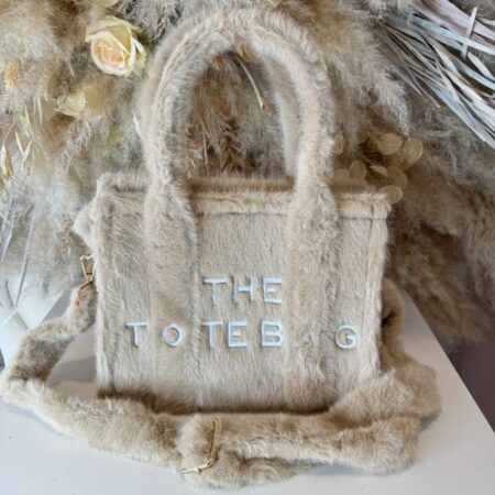 FAKE FUR TOTE BAG APRICOT / Super zacht en mooi