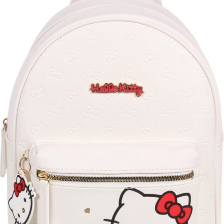 Hello Kitty Witte leren rugzak met sleutelhanger