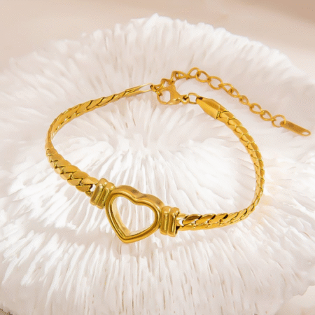 Hartvormige roestvrijstalen schelp dameskettingarmband