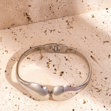 Simple Droplet roestvrij staal zilverkleurige damesarmband