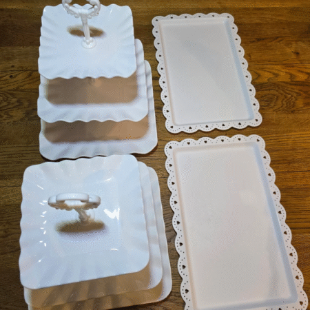 Etagere 4-delige set met dienbladen - Vierkant model